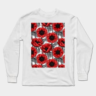 Red anemone garden Long Sleeve T-Shirt